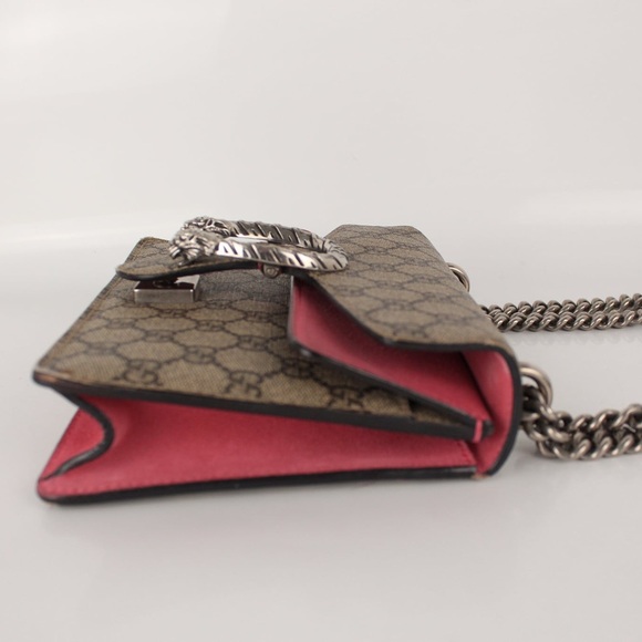 Gucci Dionysus Beige and Pink Mini Bag with Silver Chain - Picture 9 of 16